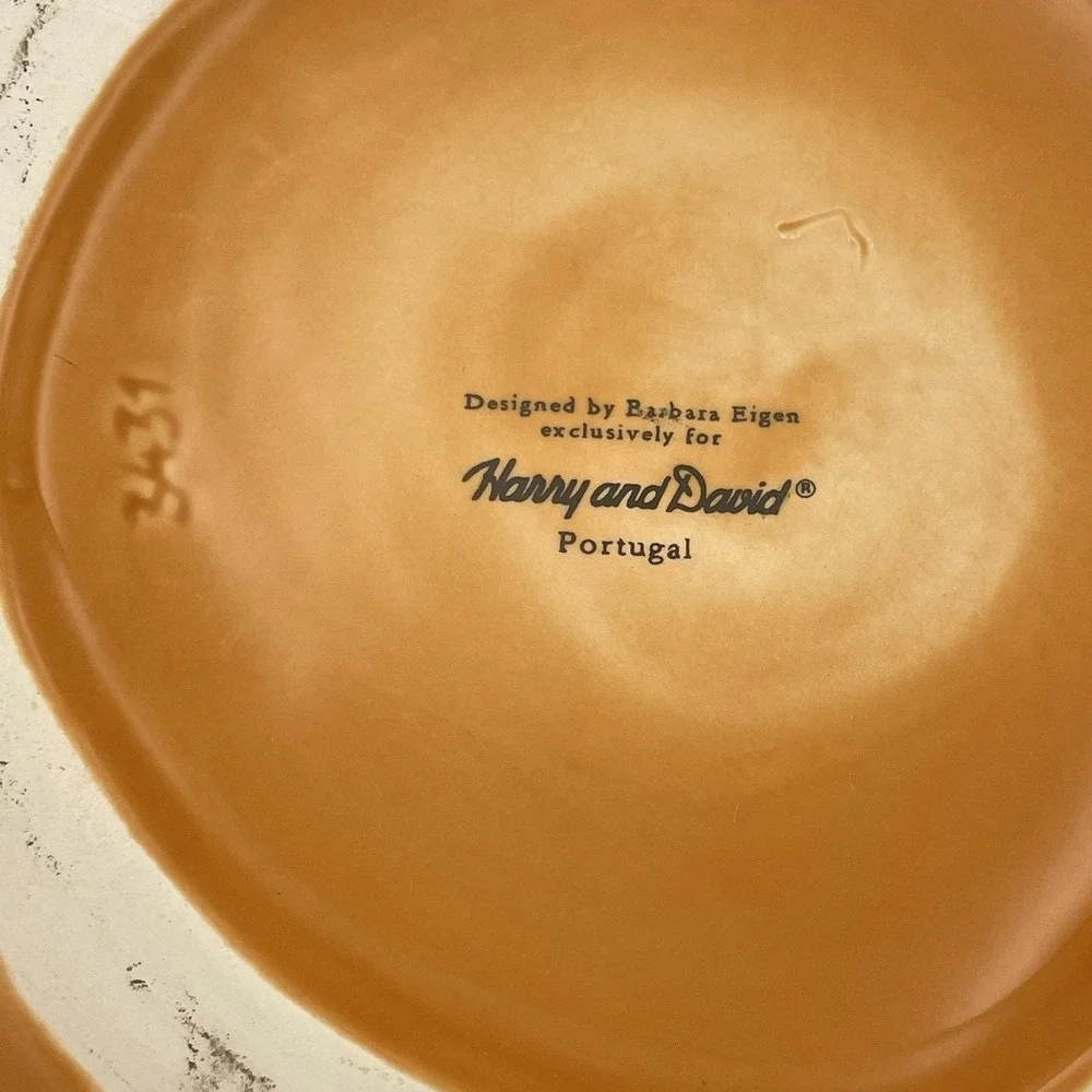 Barbara Eigen Harry & David‎ Pumpkin Covered Tureen Bowl Portugal Ceramic 9